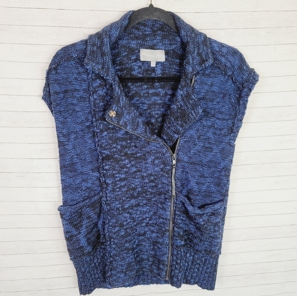 Michael Stars Jackets & Blazers - MICHAEL STARS WOOL BLEND MOTO STYLE BLUE & BLACK VEST, SZ XS/S